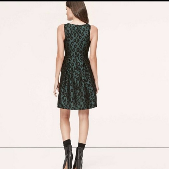 Ann Taylor Loft Green Cheetah Print Dress NWT - Picture 3 of 14